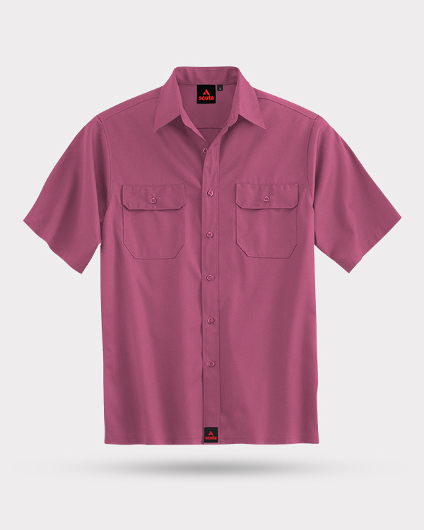 purple work shirt